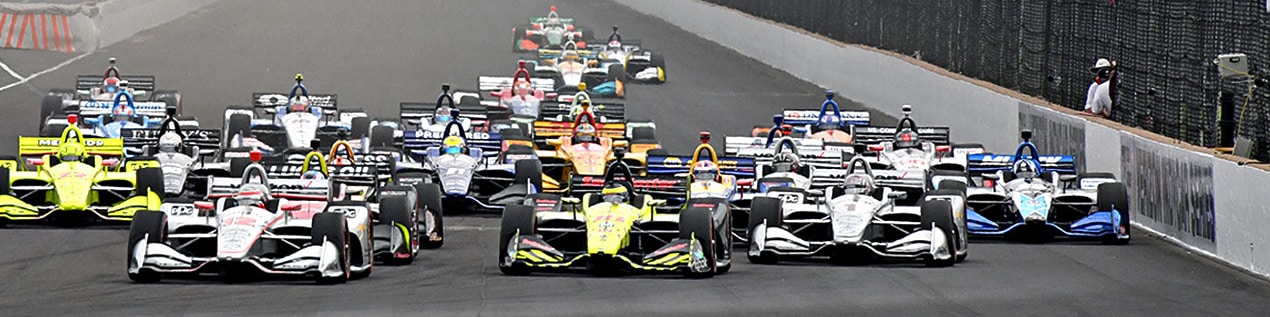 indy cars racing to through the start line Hartford