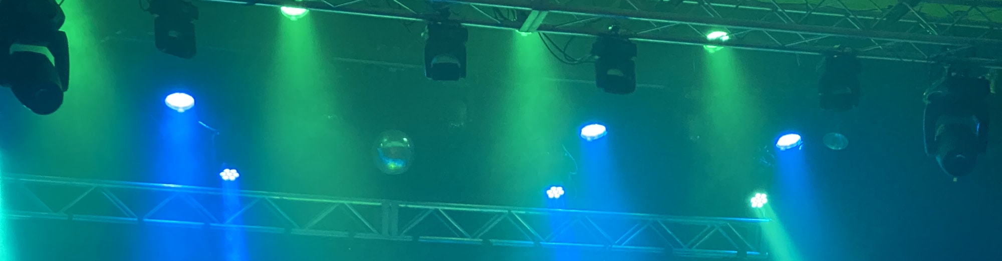 blue and green theater stage lights Hartford